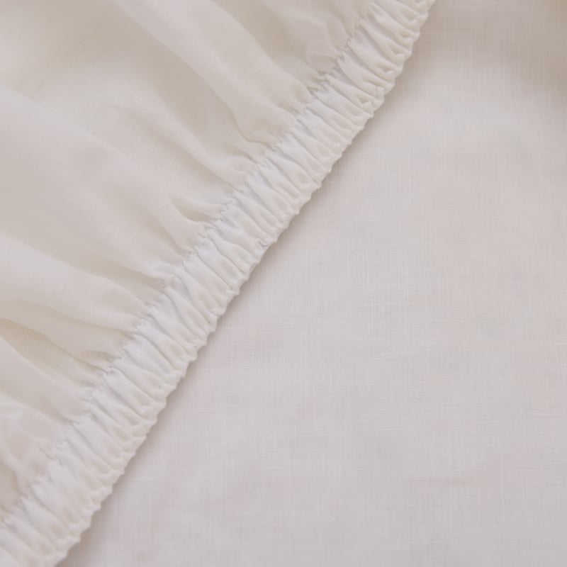 Vintage Washed Linen White & Linen Piped Sheet Separates