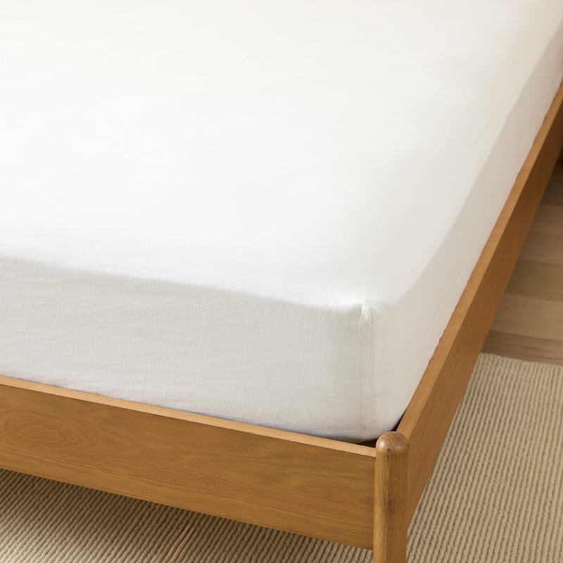 Vintage Washed Linen White & Denim Piped Sheet Separates