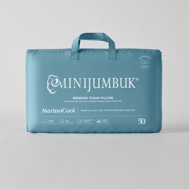 MerinoCool Memory Foam Medium Profile Pillow