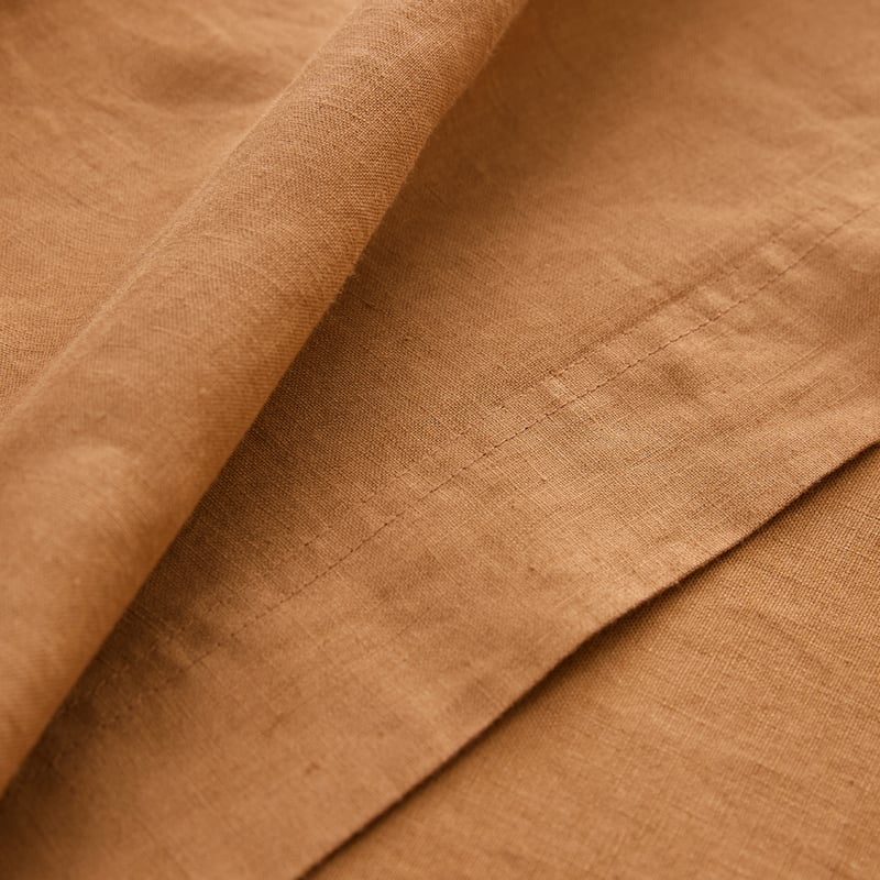 Vintage Washed Linen Caramel Sheet Separates