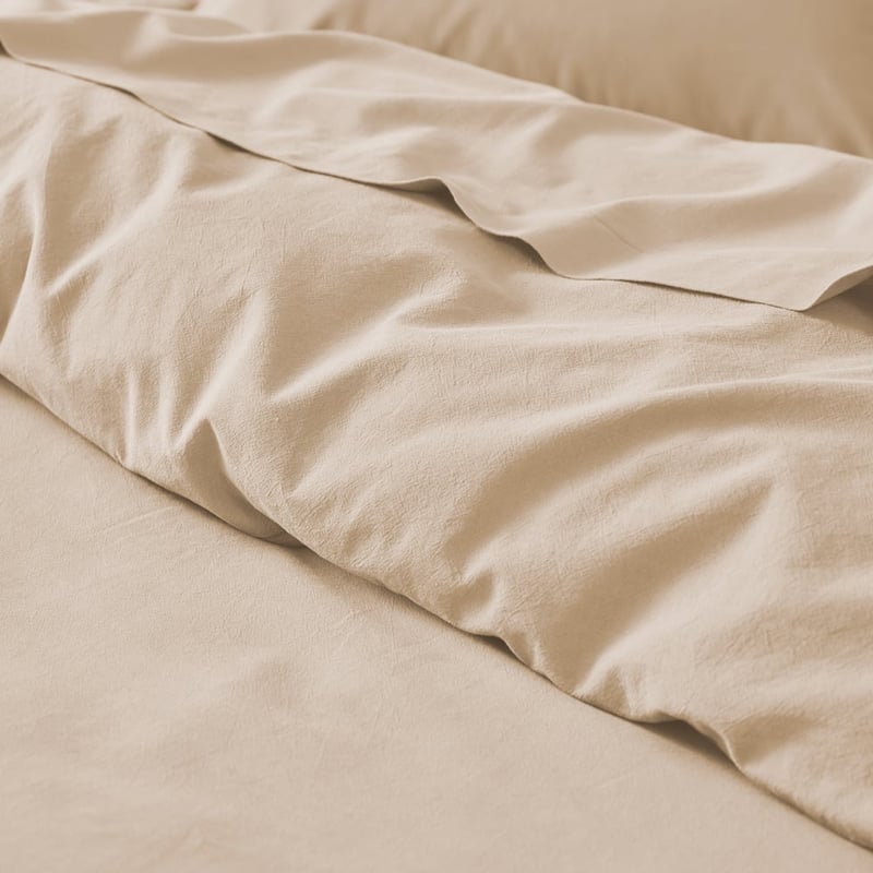 Stonewashed Cotton Sand Quilt Cover Separates
