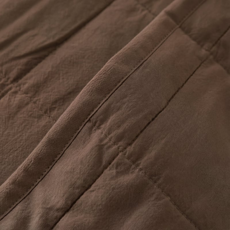 Stonewashed Cotton Chocolate Quilted Coverlet Separates