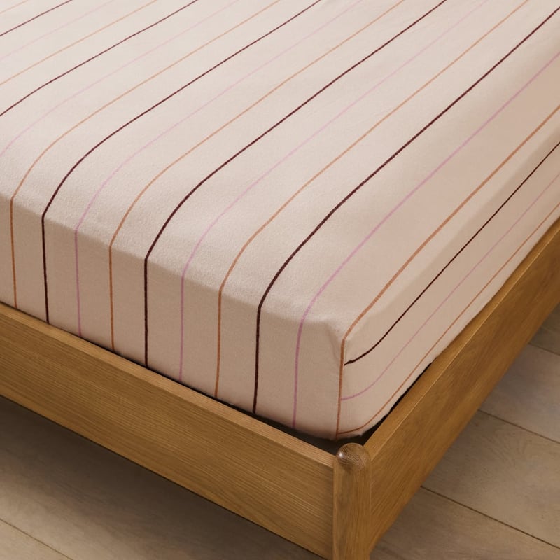 Kintyre Stripe Natural Flannel Sheet Separates 