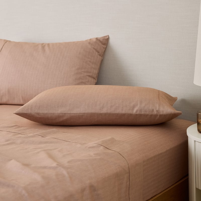 Brushed Cotton Chestnut Cashmere Herringbone Sheet Set