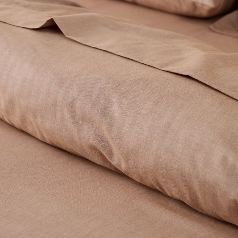 Brushed Cotton Chestnut Cashmere Herringbone Pillowcase