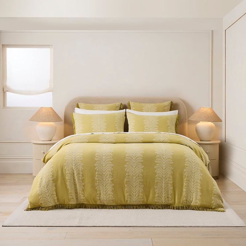 Corfu Fringe Green Quilt Cover Set + Separates