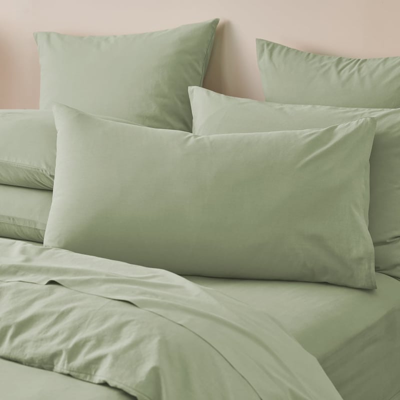 Stonewashed Cotton Gumleaf Pillowcase   