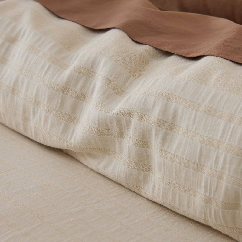 Hurley Natural Jacquard Quilt Cover Set + Separates 