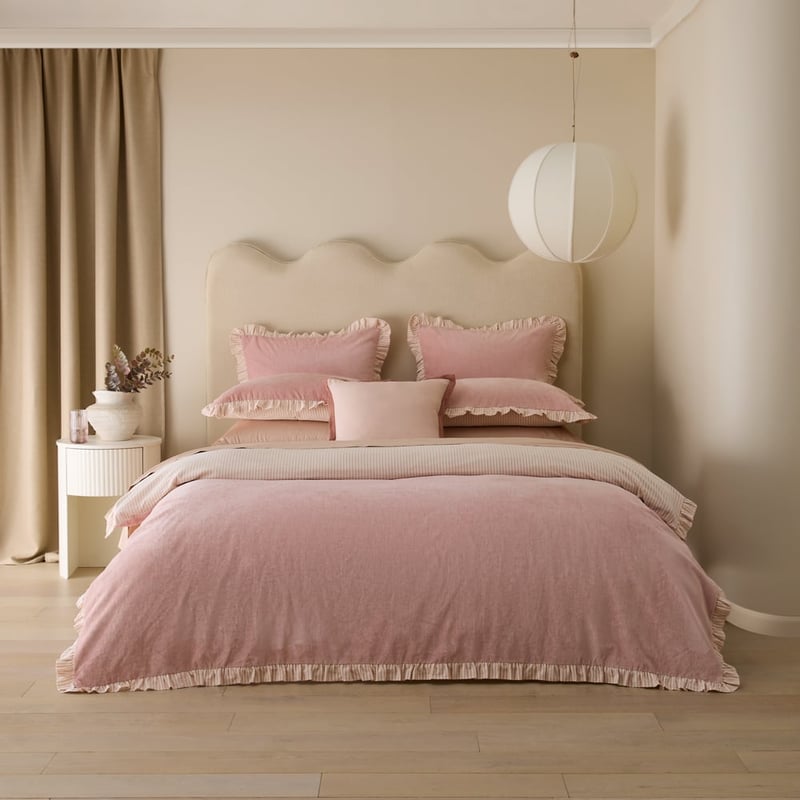 Vienna Ruffle Velvet Rose Quilt Cover Set + Separates