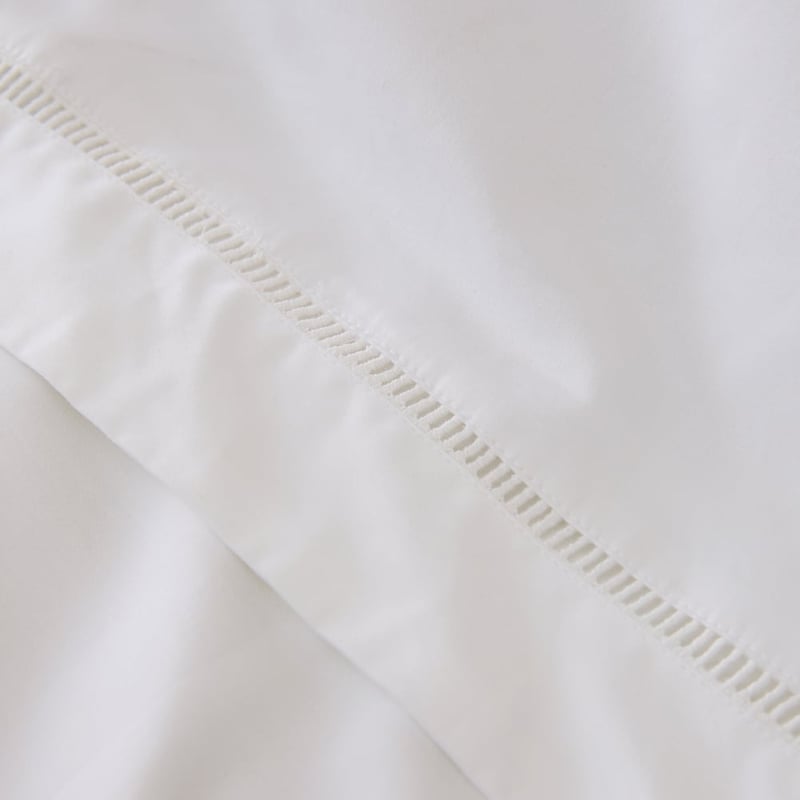 Egyptian Cotton White Ladder Embroidery Quilt Cover Set + Separates