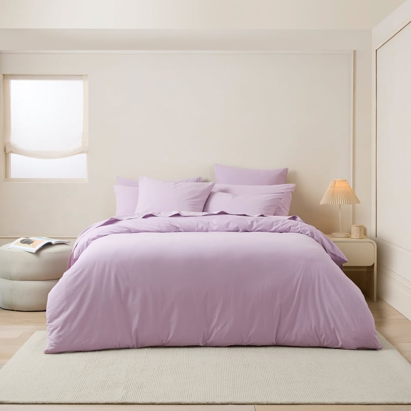 Stonewashed Cotton Misty Lilac Quilt Cover Separates