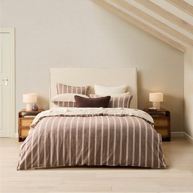 Nutmeg Stripe Linen Cotton Pillowcase