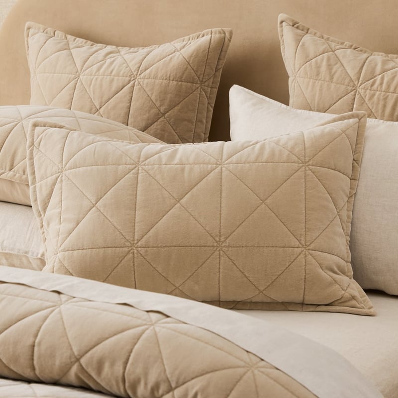 Vance Sand Cotton Velvet Quilted Quilt Cover Separates