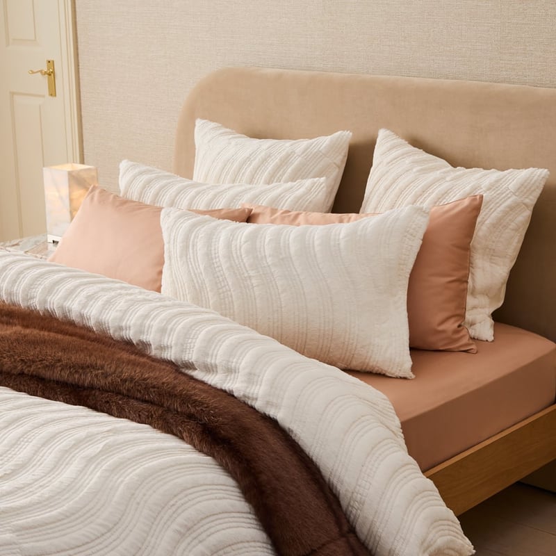 Bentley Snow Faux Fur Quilted Pillowcases