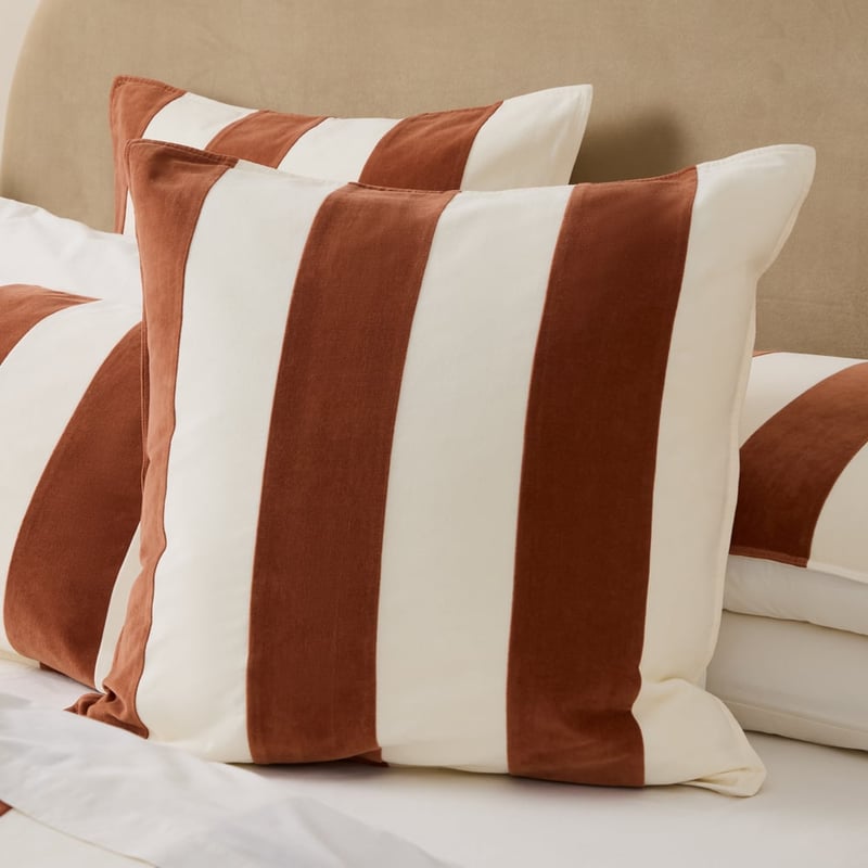 Quincy Velvet Pecan Stripe Quilt Cover Set + Separates