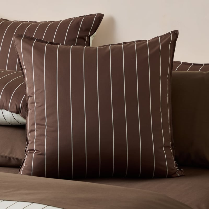 Bayes Chocolate Stripe European Pillowcase