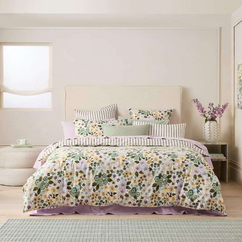 Zoey Green Floral Quilt Cover Set + Separates