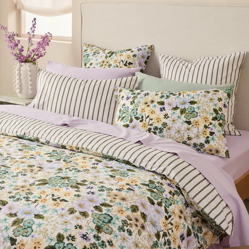Zoey Green Floral Quilt Cover Set + Separates