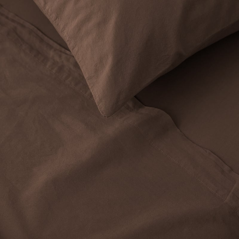 Stonewashed Cotton Chocolate Sheet Separates
