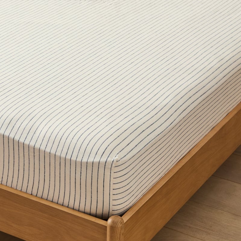 Bluestone Stripe Linen Cotton Sheet Set