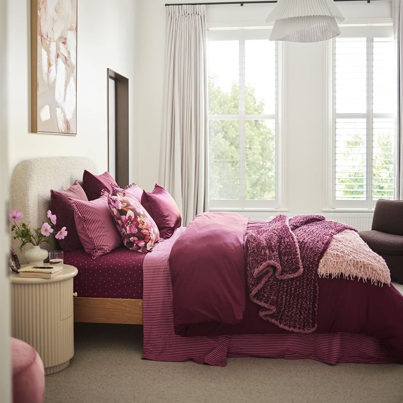 Polka Dot Berry Printed Sheet Set