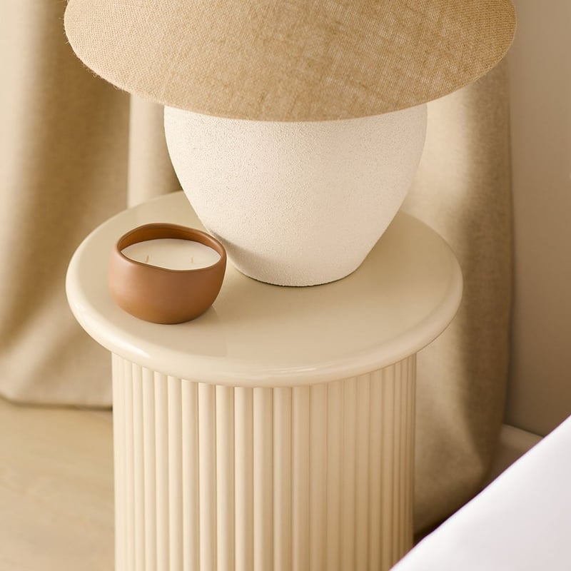 Marlow Matte White & Hessian Table Light