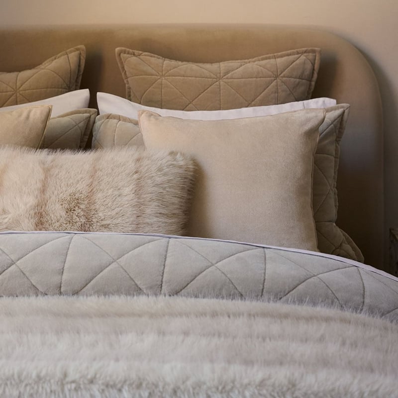 Lucerne Pebble Recycled Fur Cushion