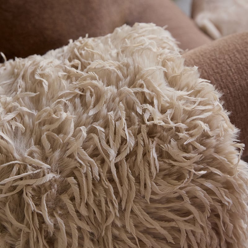 Moritz Recycled Fur Wheat Cushion