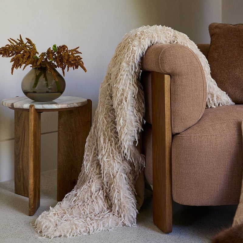 Moritz Winter Wheat Recycled Fur Throw