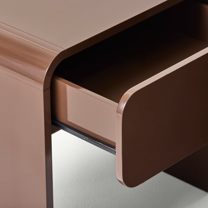 Miro High Gloss Chocolate Bedside Table