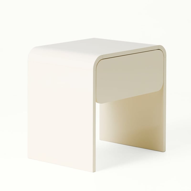 Miro High Gloss Vanilla Bedside Table