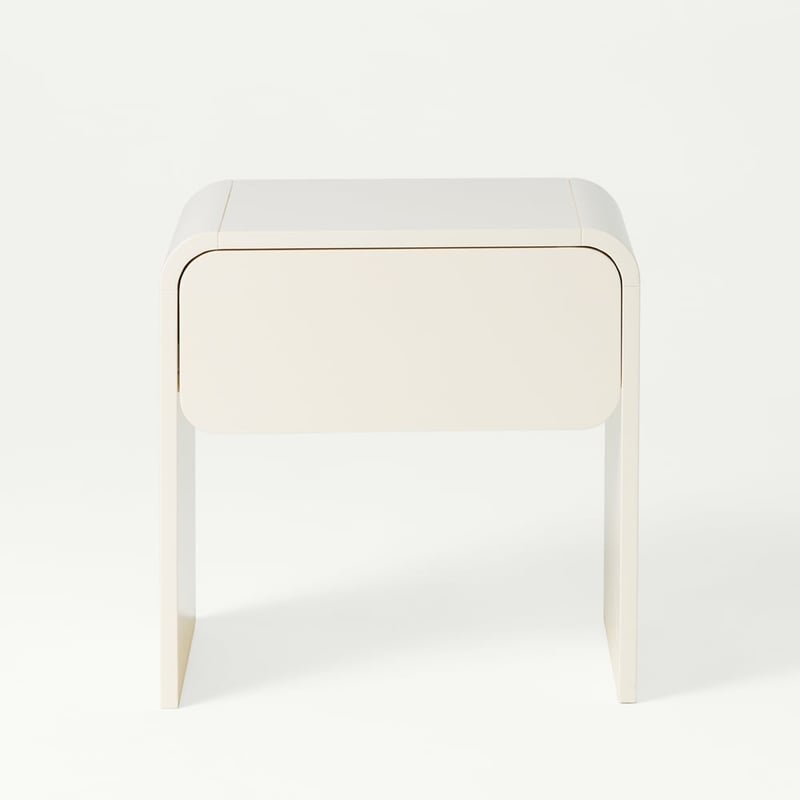 Miro High Gloss Vanilla Bedside Table