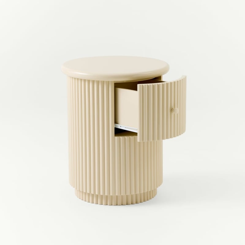 Harper High Gloss Oat Bedside Table