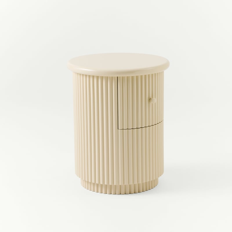 Harper High Gloss Oat Bedside Table