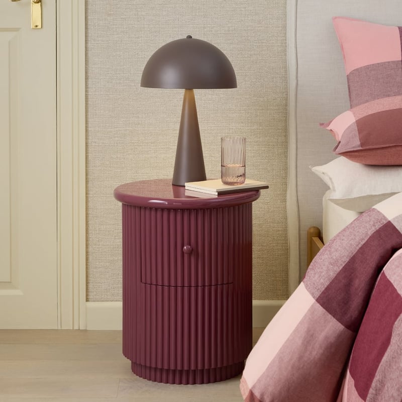 Harper High Gloss Plum Bedside Table