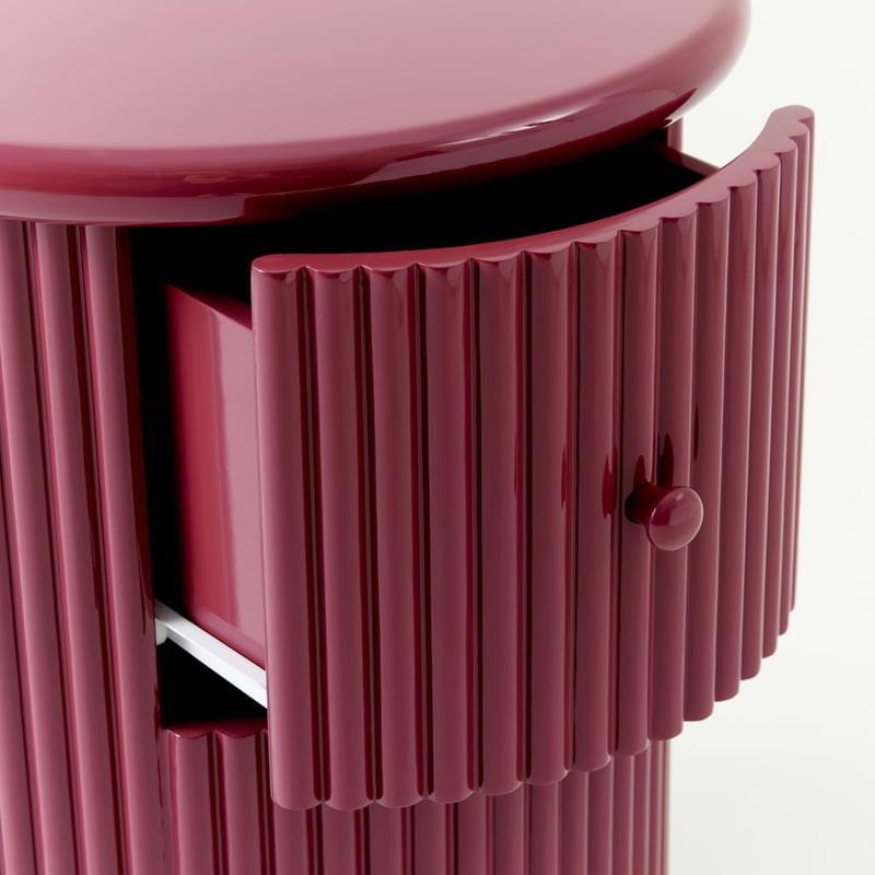 Harper High Gloss Plum Bedside Table