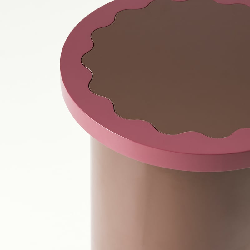 Clover High Gloss Chocolate & Plum Side Table