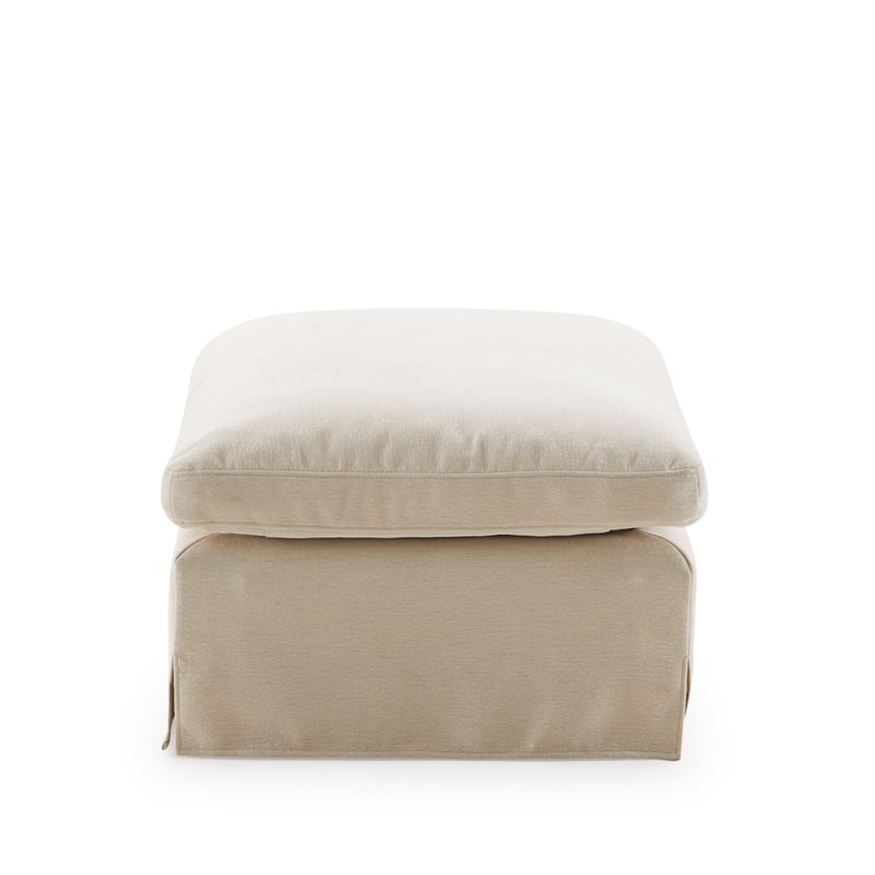 River Beige Linen Ottoman 