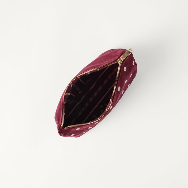 Burgundy Polka Dot Glam Bag