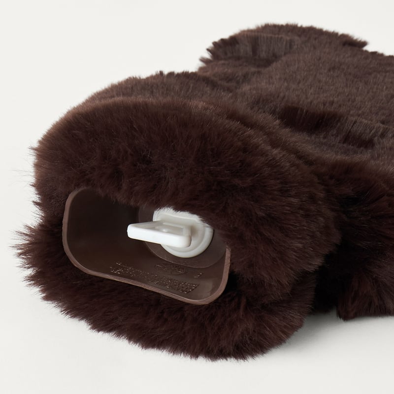 Clea Chocolate Recycled Fur Hot Water Bottle 