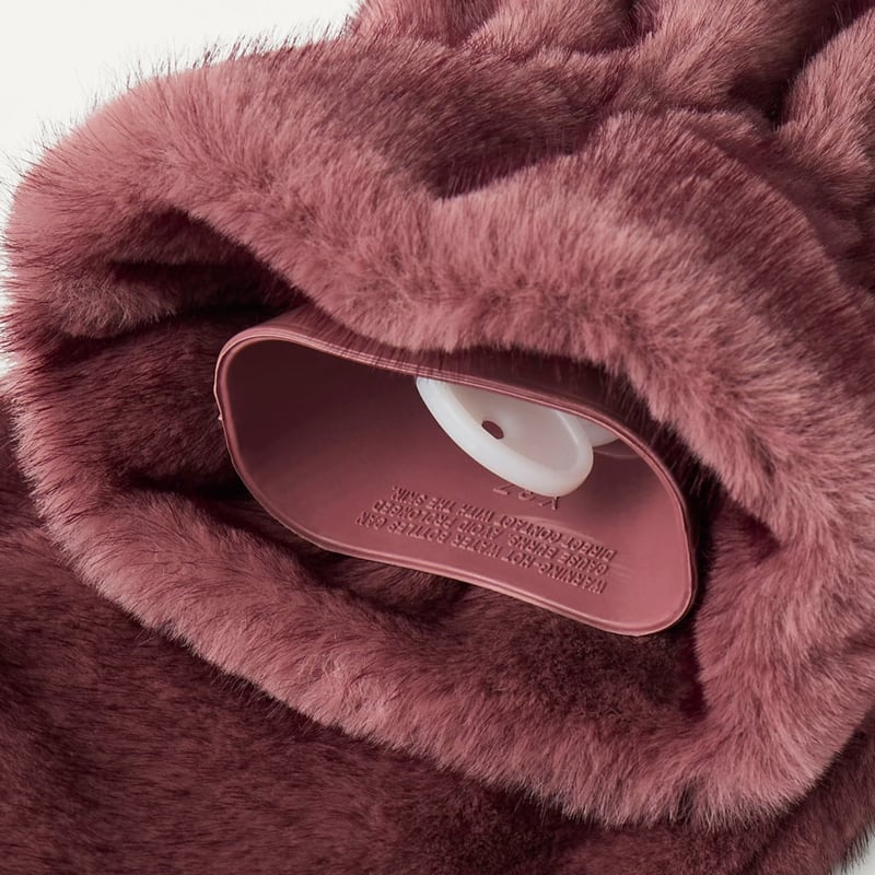 Zurich Mulberry Recycled Fur Long Hot Water Bottle