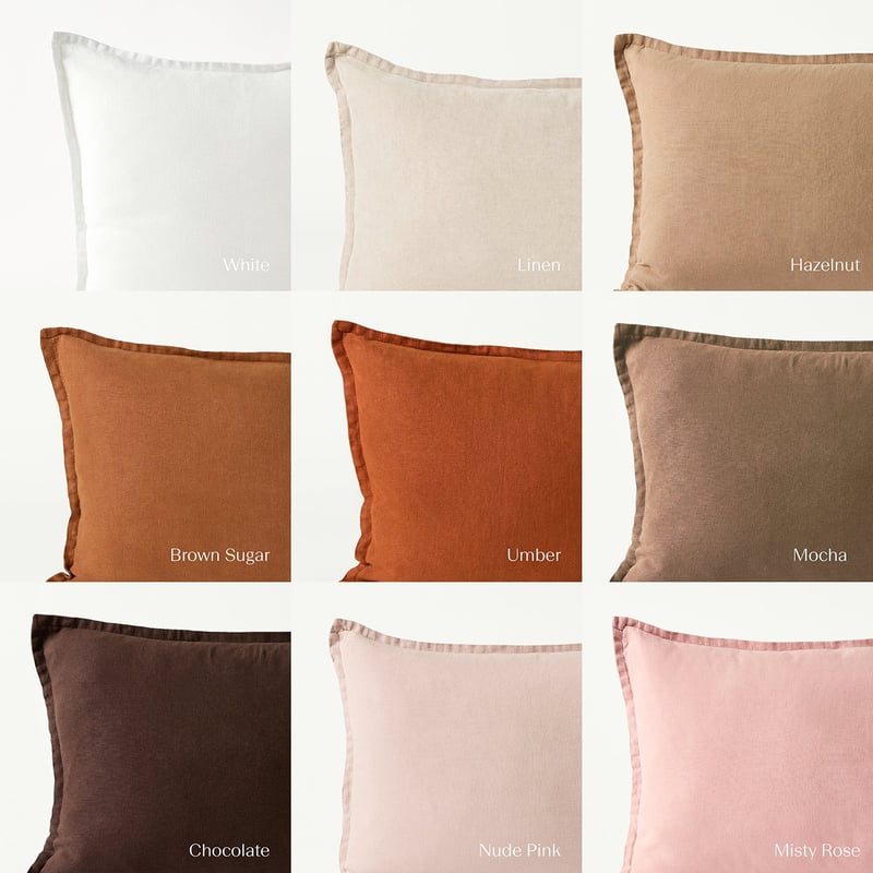 Belgian Chocolate Vintage Washed Linen Cushion