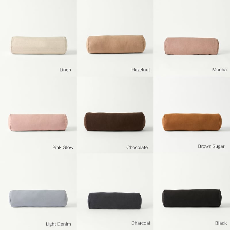 Belgian Vintage Washed Linen Light Denim Bolster Cushion