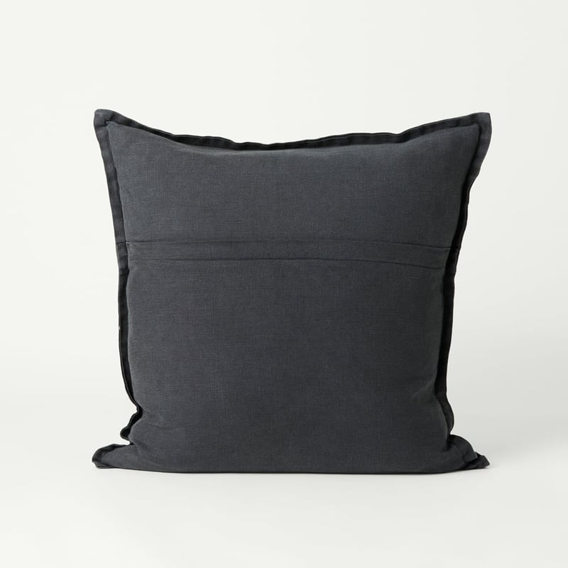Belgian Charcoal Vintage Washed Linen Cushion