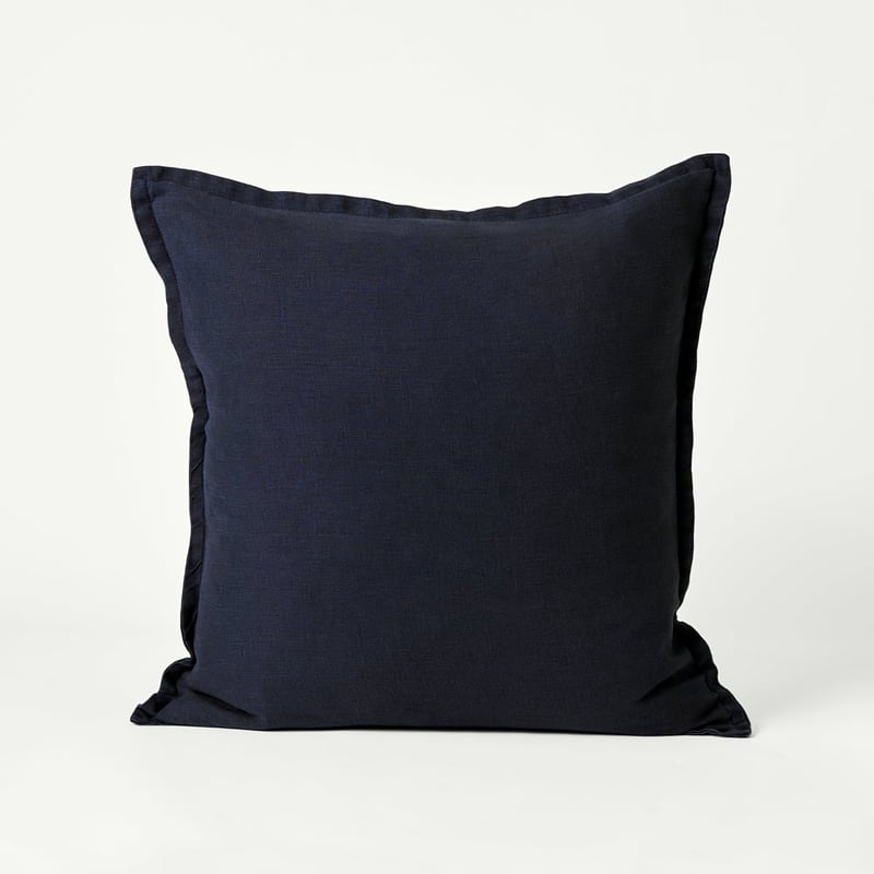 Belgian Navy Vintage Washed Linen Cushion