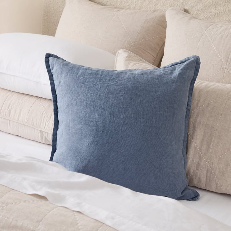 Belgian Vintage Washed Linen Thunderstorm Cushion