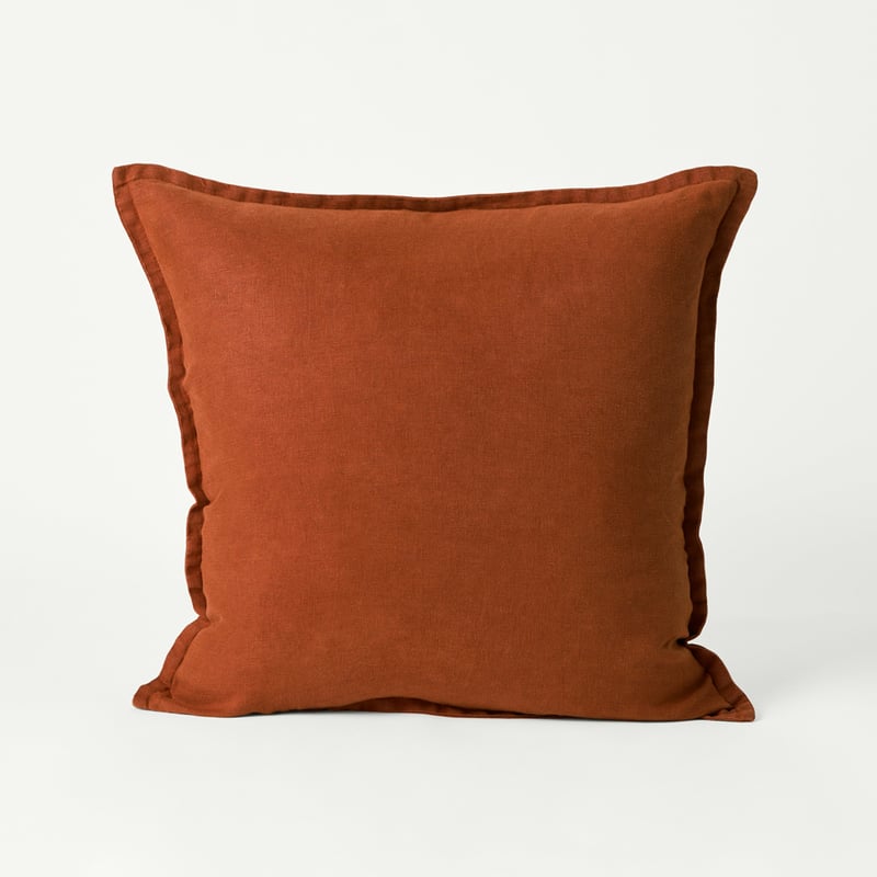 Belgian Vintage Washed Linen Umber Cushion