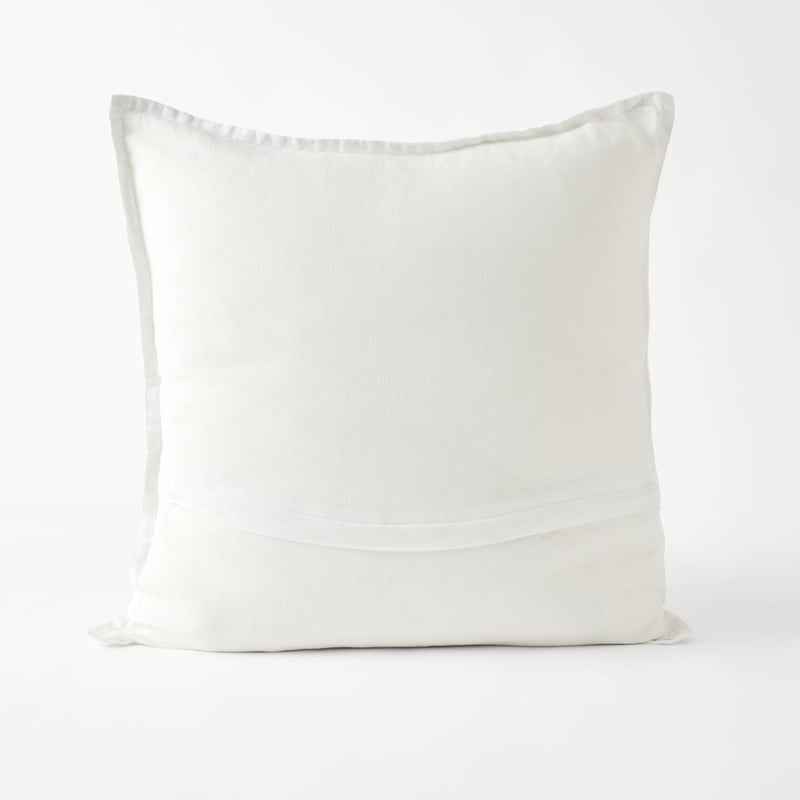 Belgian White Vintage Washed Linen Cushion