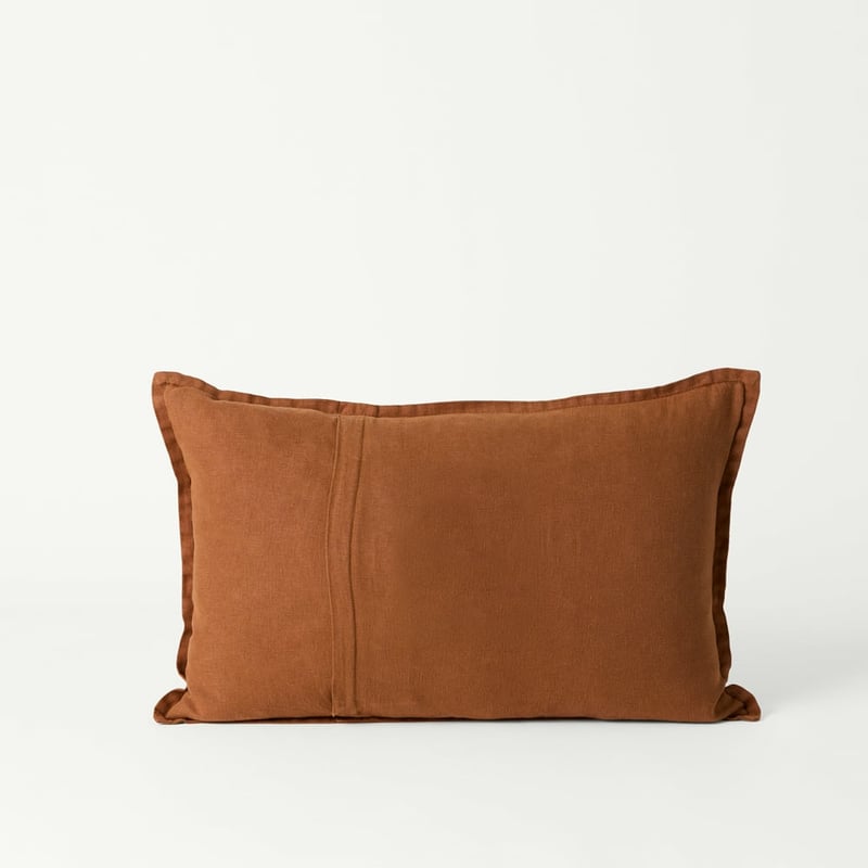 Belgian Brown Sugar Vintage Washed Linen Long Cushion