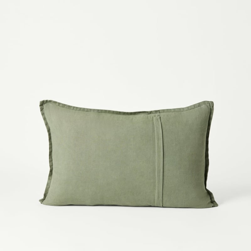 Belgian Vintage Washed Linen Forest Long Cushion 